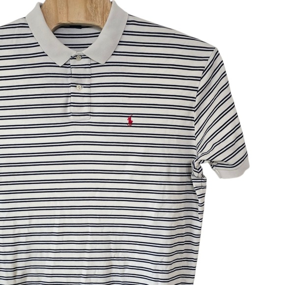 Polo by Ralph Lauren Men's XL Striped Polo Shirt Short Sleeve Red Logo - Picture 1 of 7